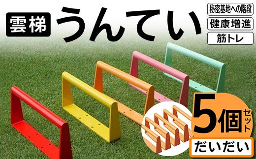 雲梯（うんてい）5個セット ＜だいだい＞ 雲梯 ウンテイ 健康 健康増進 ダイエット 筋トレ 屋根裏や秘密基地への階段 F21E-258