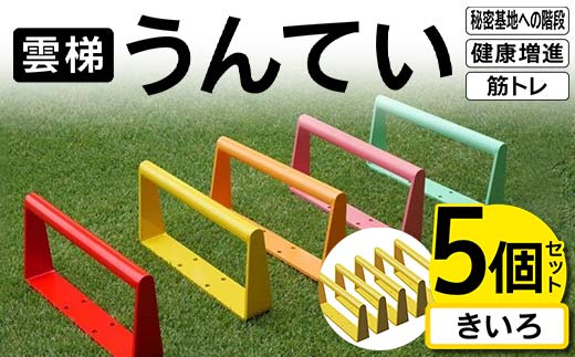 雲梯（うんてい）5個セット ＜きいろ＞ 雲梯 ウンテイ 健康 健康増進 ダイエット 筋トレ 屋根裏や秘密基地への階段 F21E-260