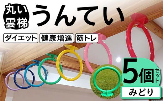 丸い 雲梯（うんてい） 5個セット ＜みどり＞ 雲梯 ウンテイ 健康 健康増進 ダイエット 筋トレ F21E-275