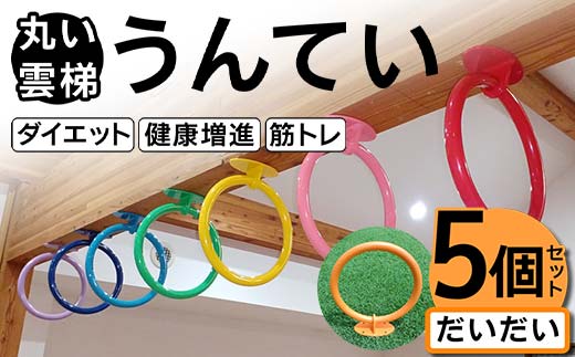 丸い 雲梯（うんてい） 5個セット ＜だいだい＞ 雲梯 ウンテイ 健康 健康増進 ダイエット 筋トレ F21E-274