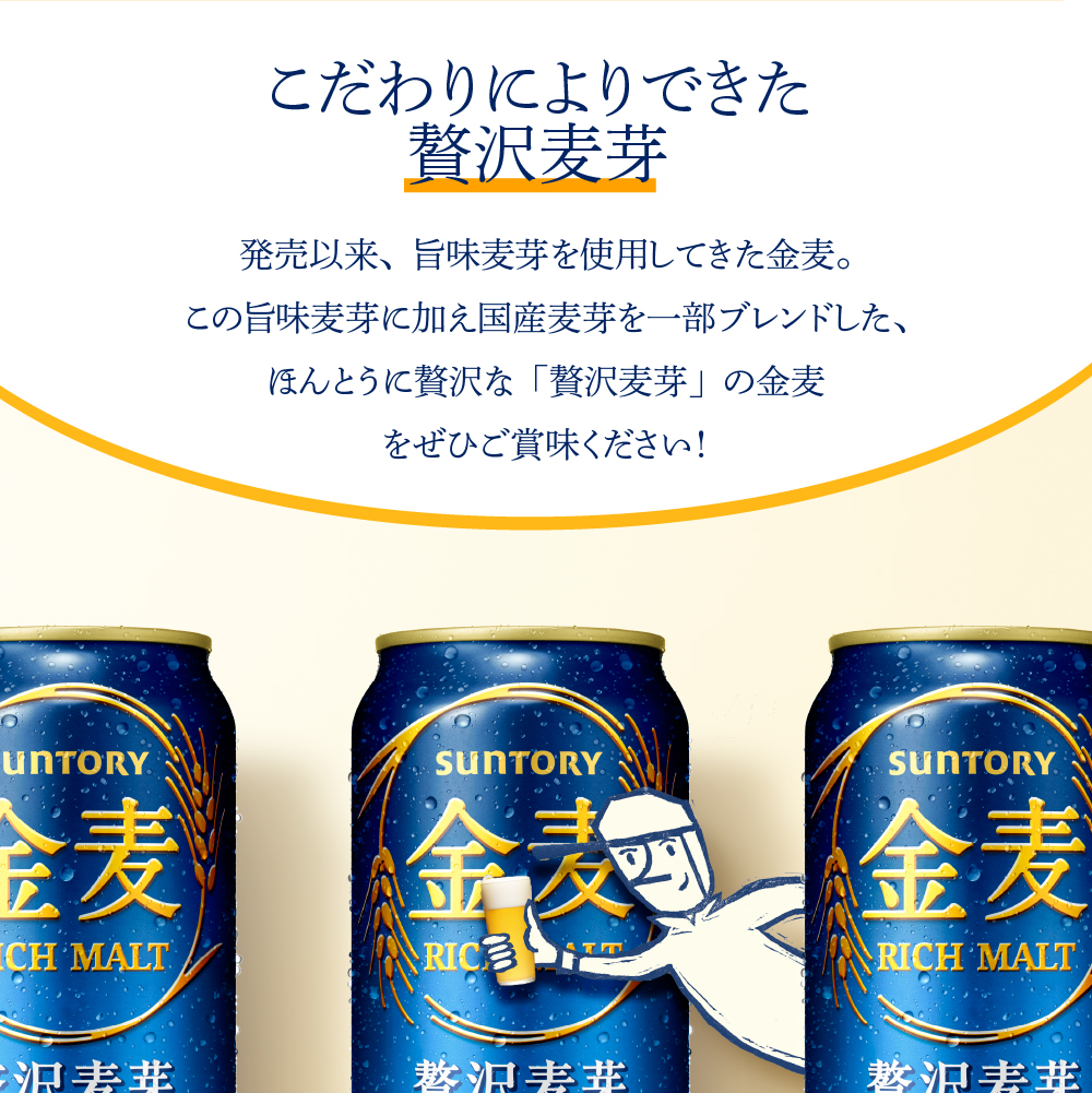 【2箱セット】ビール 金麦 サントリー 350ml × 24本(2箱)