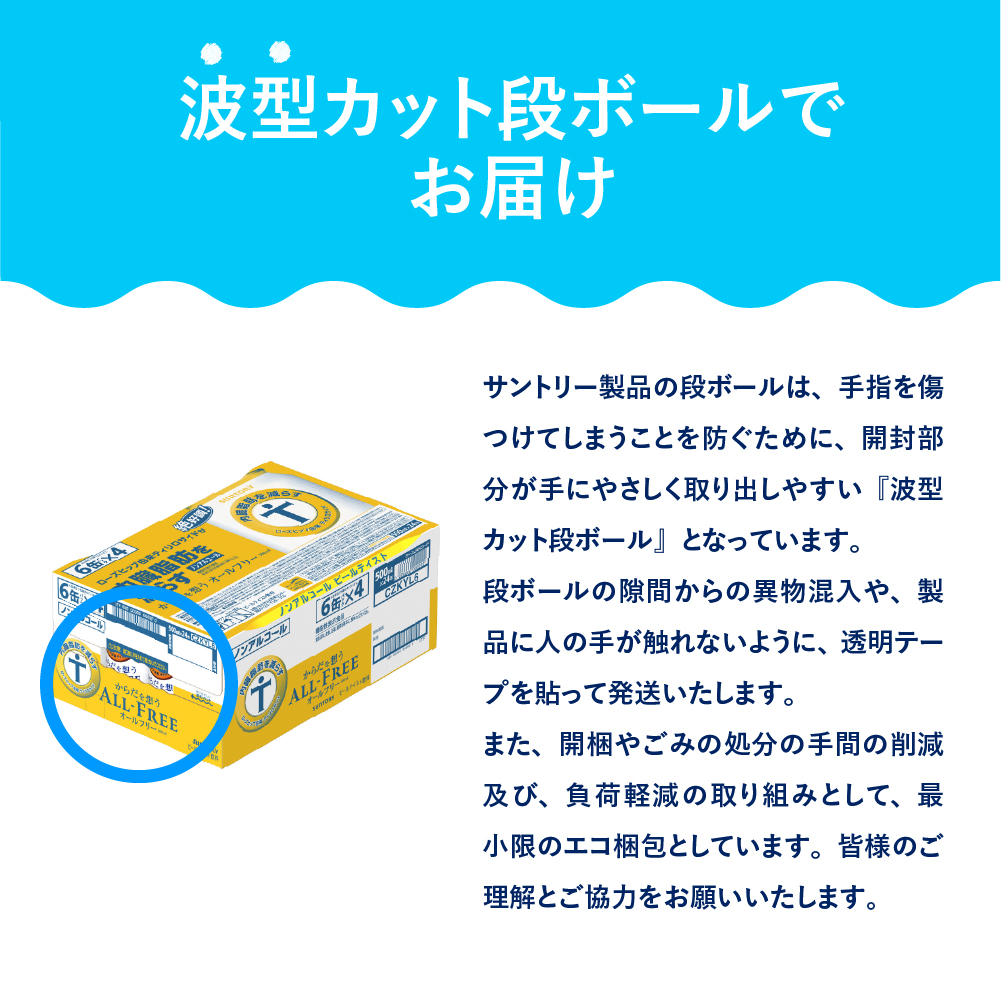 【12ヵ月定期便】サントリー　からだを想う オールフリー　500ml×24本 12ヶ月コース(計12箱) 群馬県 千代田町