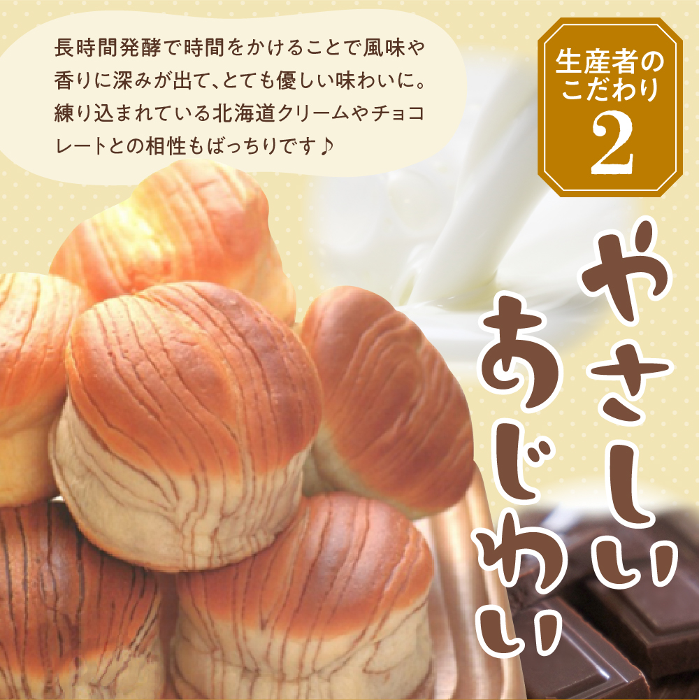 デイプラス天然酵母パン　北海道クリーム・チョコレート（12個入り×2ケース）