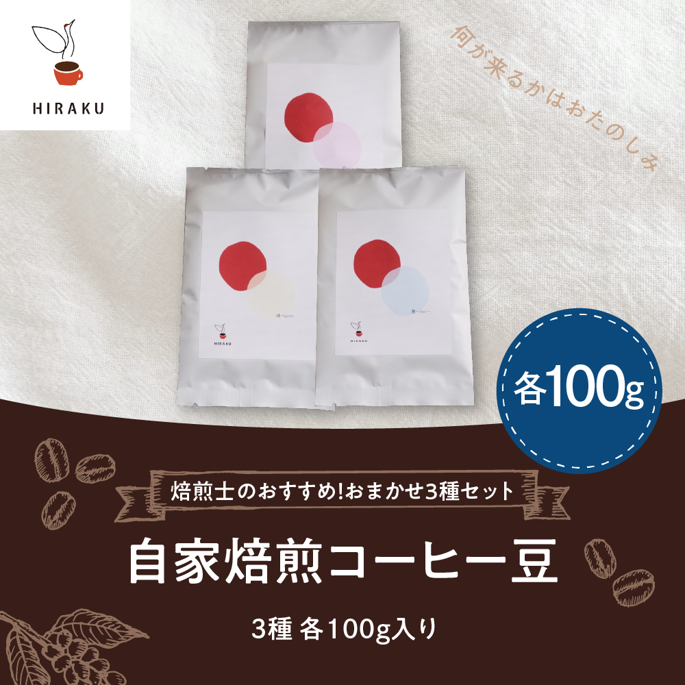 コーヒー豆 おまかせ セット (100g×3種類) 群馬 県 千代田町