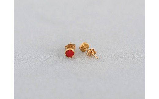 Kenichi Kondo　Point pierce（七宝ピアス）・赤／丸