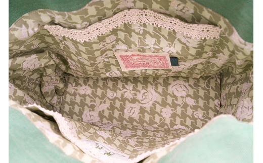 畳へりエレガントバッグ グリーン / 伝統 織物 カバン