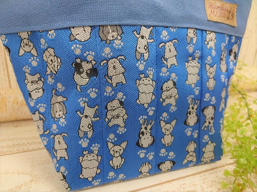 畳へり デイリーバッグ(イヌ:青) / 畳へり 伝統 織物 カバン バッグ 