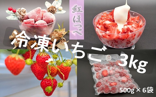 シエルファーム 冷凍いちご 紅ほっぺ 3kg / 苺 千葉 - ふるさと