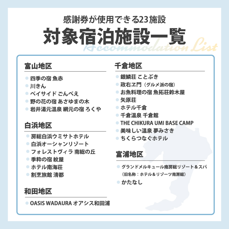 南房総市宿泊施設で利用できる感謝券 旅行チケット 6,000円分