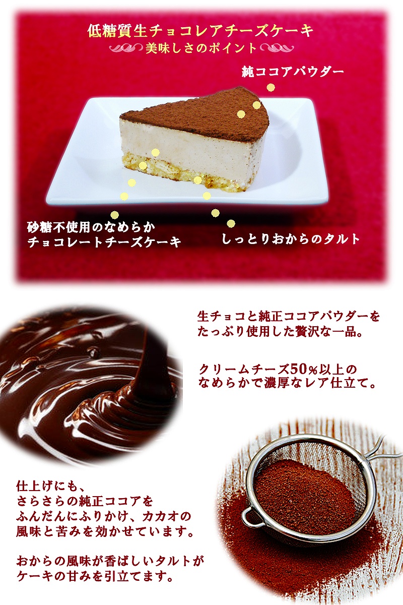 【エニシダ】低糖質 クリスマスケーキ 糖質75％カット 生チョコレアチーズケーキ(キャンドル・Xmasプレート付)