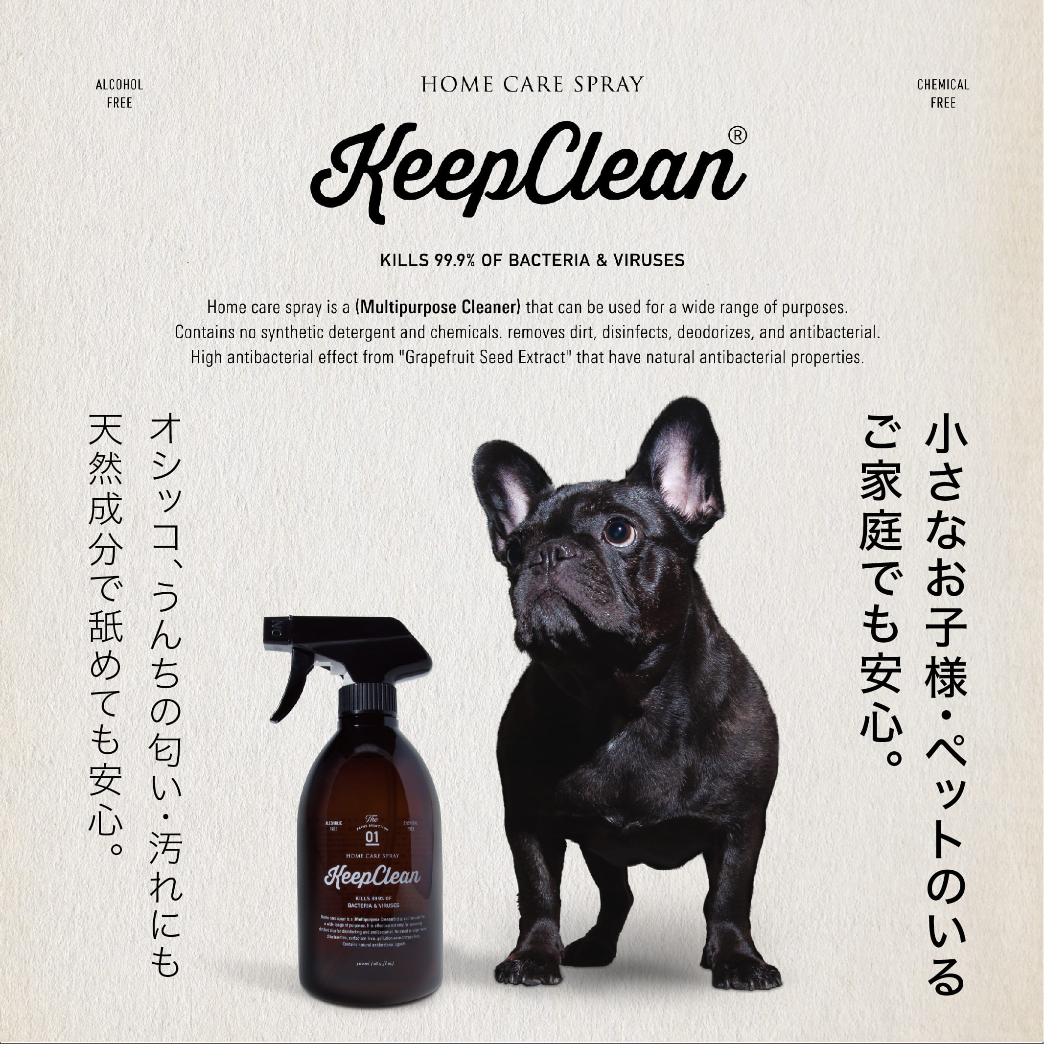 KeepCleanホームケアスプレー（抗菌）500ml×1個