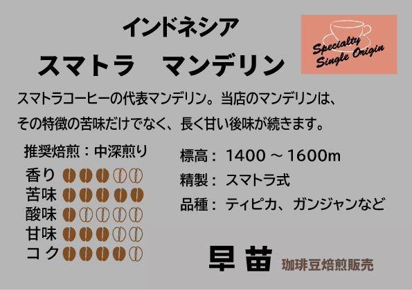 【早苗】焙煎珈琲豆（どっしりとした苦みを味わうセット　3種×各100g）