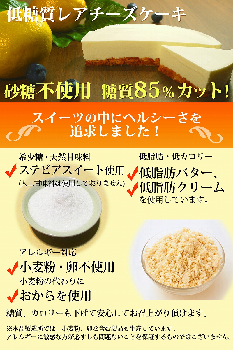 【エニシダ】糖質85％カット 低糖質レアチーズケーキ