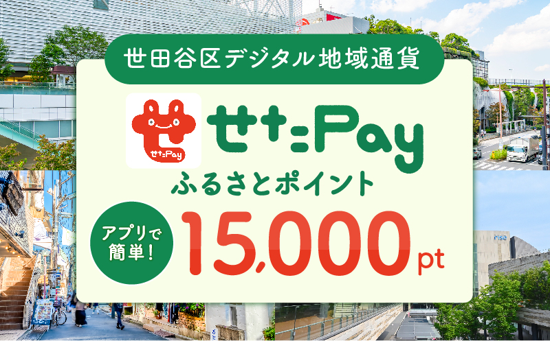 せたがやPay ふるさとポイント15,000pt（1pt＝1円）