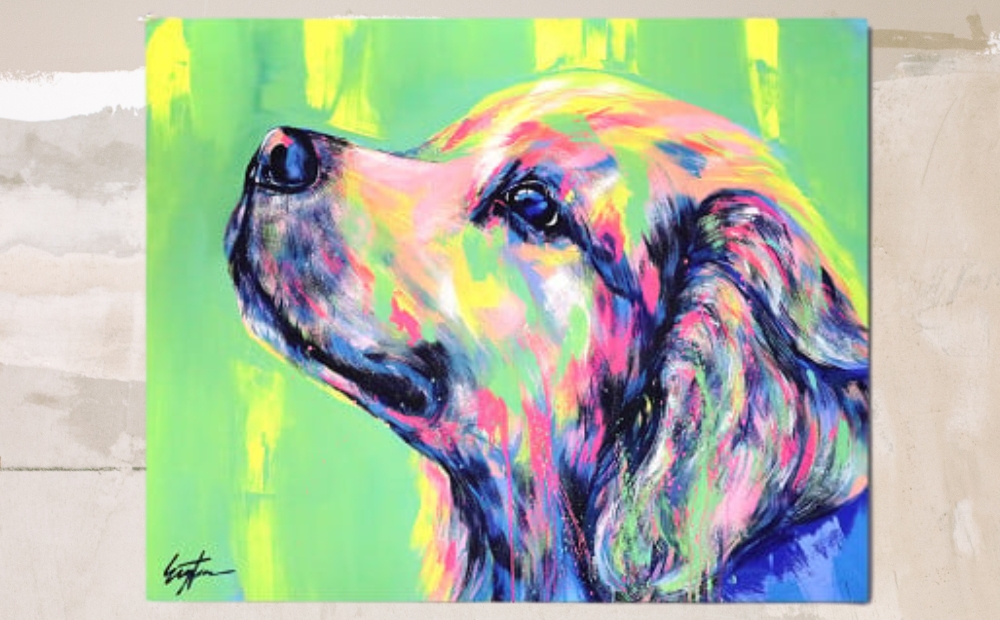 愛犬アート F40号 EIJI TAMURA DOG ART【フルオーダーメイド絵画】