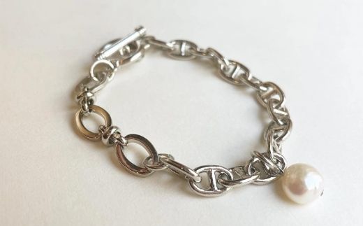 [Cherieオリジナルブレスレット]pearl chain brace / silver