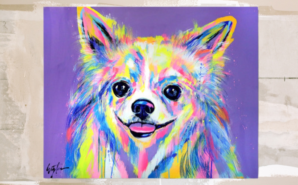 愛犬アート F30号 EIJI TAMURA DOG ART【フルオーダーメイド絵画】