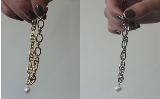 [Cherieオリジナルブレスレット]pearl chain brace / silver