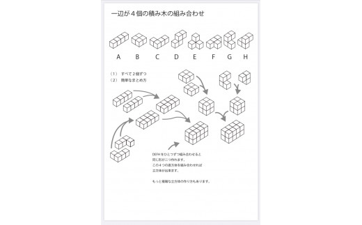 「MORI NO PUZZLE」?　4×4×4　広葉樹（天然オイル）| パズル 間伐材 森を育てる 子ども 知育 五感 木のぬくもり