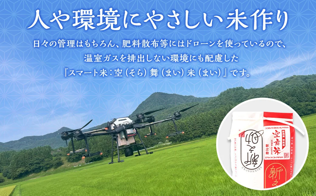 【新米受付・令和7年産米】空舞米 新之助 4kg　新潟県 村上市 岩船産 しんのすけ 精米 白米 産地直送 お米 こめ コメ 1063006N