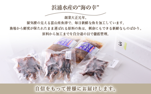 富山湾産 ほたるいかの素干し、煮干、沖漬セット ※北海道・沖縄・離島への配送不可