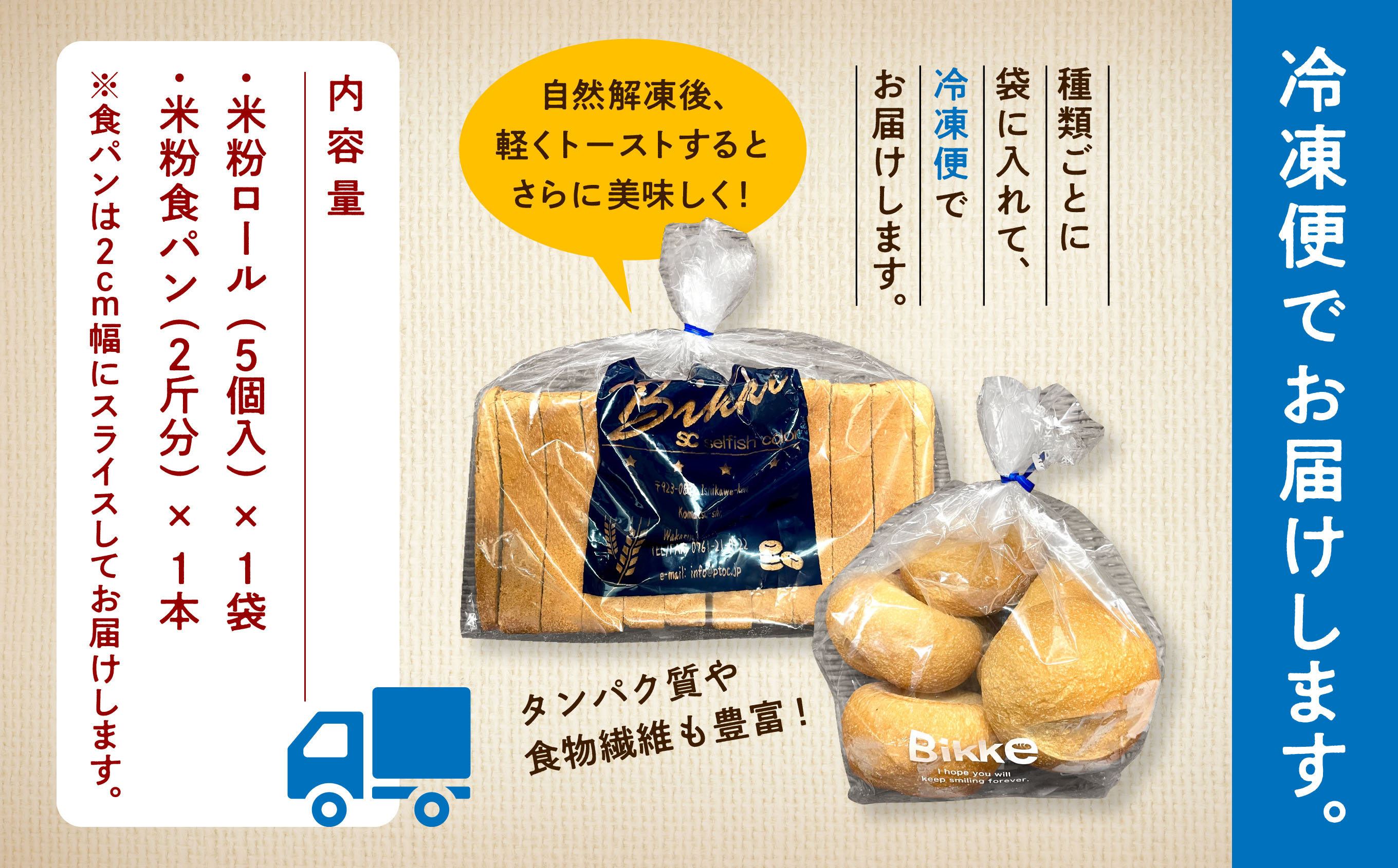 糖質制限米粉パンセット(ロール1袋　食パン1本) 009039