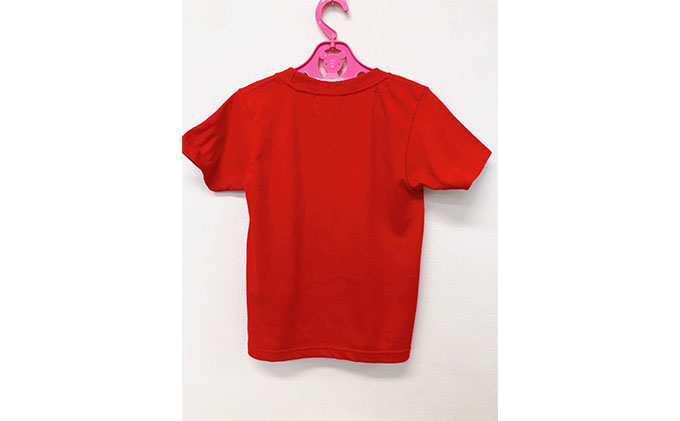 レインボー戦隊　五湖レンジャー　赤色子供用Tシャツ（恐竜王国福井とのコラボ）