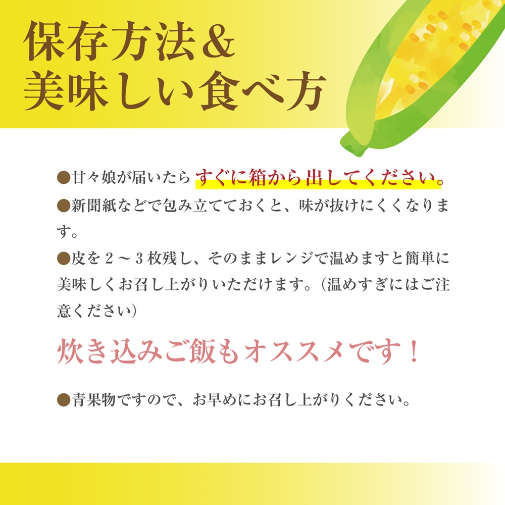 【 先行予約】2024年6月上旬から発送：絶品！市川三郷町産甘々娘（とうもろこし）12本入り 5kg箱じろう農園[5839-1336]