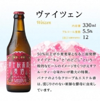 【富士河口湖地ビール】富士桜高原麦酒（ヴァイツェン12本セット）