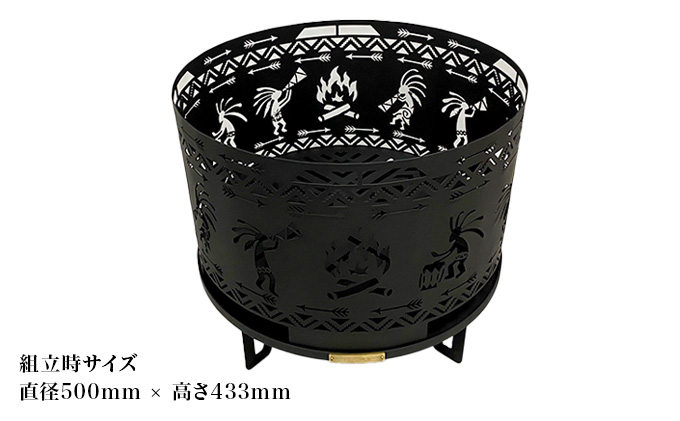 焚き火台 「セット商品」CIRCLE OF SPIRITS ～本能～ φ500 + Cooker Stand ～炙～ L500 クッカースタンド セット キャンプ アウトドア camp 国内生産 鉄製 上田市 長野県