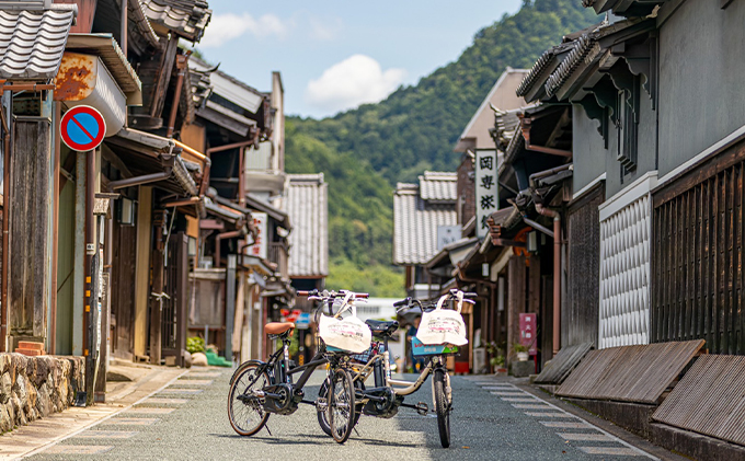 うだつの上がる町並みが散策できるペアレンタサイクル券（電動自転車）　トートバック付き