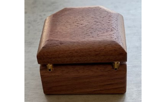 木製ジュエリーボックス 六角 ウォールナット天然木無垢