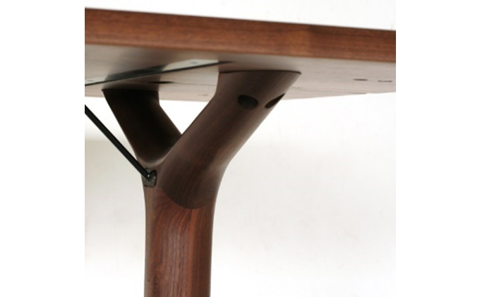起立木工 ダイニングテーブル ＫＡＭＵＩ ブラックウォールナット 幅160cm