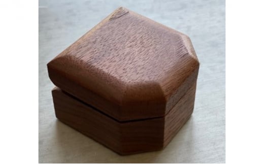 木製ジュエリーボックス 六角 ウォールナット天然木無垢