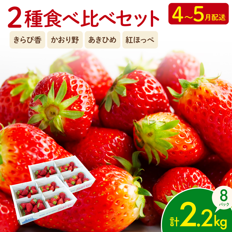 【先行予約 2025年4月より順次発送予定】 いちご 2種 2kg 以上 苺 旬 産地 直送 フレッシュ イチゴ 紅ほっぺ 章姫 きらぴ香 かおりの フルーツ 果物 国産 ジャパン ベリー 静岡県 藤枝市