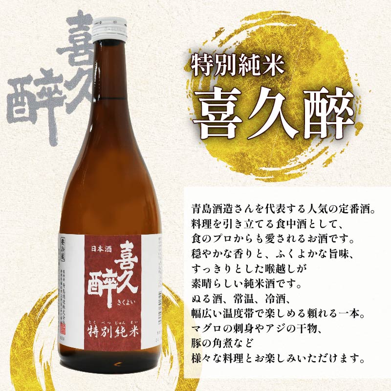 日本酒 特別純米 志太平野 二蔵 味わい セット 720ml 喜久醉 ＆ 初亀 名酒 酒 お酒 地酒 静岡県 藤枝市 [PT0214-000005]	