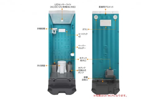 日野興業 仮設トイレ GX-WQP 簡易水洗式 陶器製 洋式便器