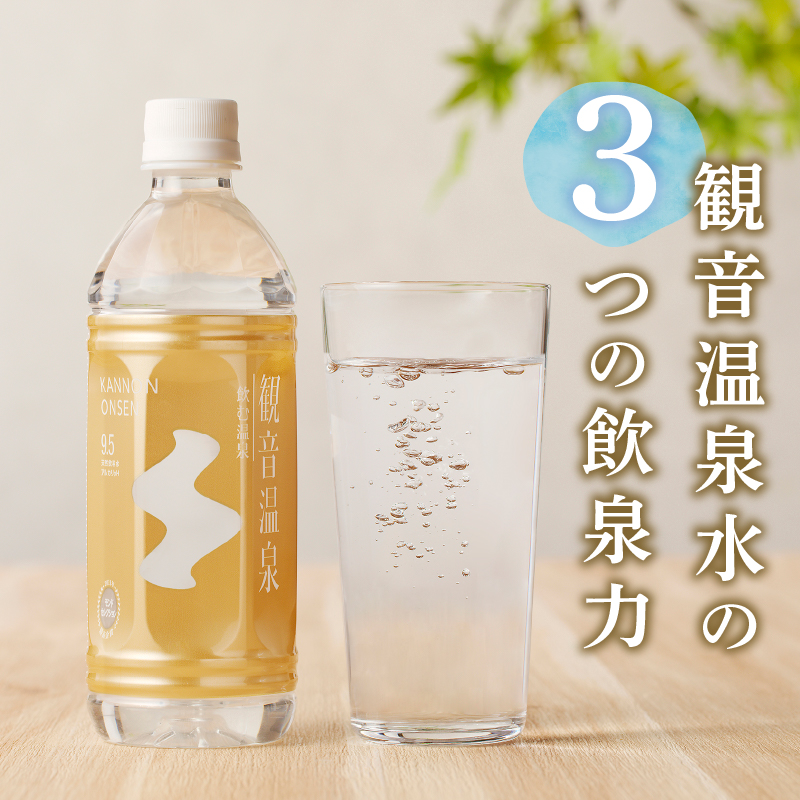 飲む温泉　観音温泉　500ml　(24本入)　１ケース　定期便　（６ヶ月で３回）