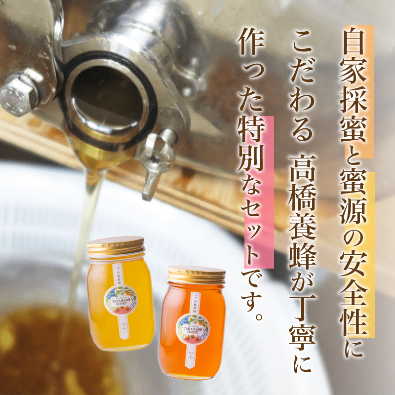 伊豆下田高橋養蜂　食べ比べ蜂蜜セット（600グラム瓶）