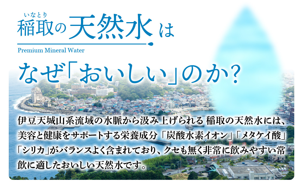 稲取の天然水　ラベルレスボトル　4箱　2L　24本　A033／ゐ一　イオン　シリカ　静岡県　東伊豆町