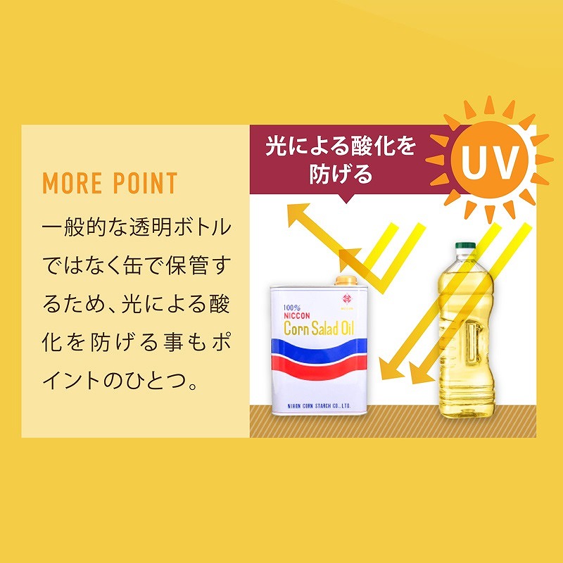 ニッコン コーンサラダ油（1.4kg×6缶） 国産コーンオイル とうもろこし胚芽100％使用 無添加　H158-022