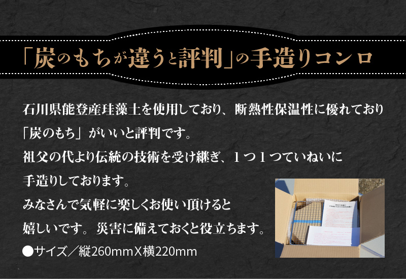 木炭コンロ8.5号（上置き・アミ付） H023-035