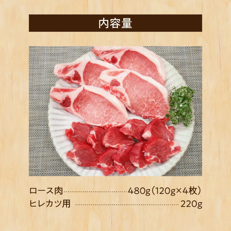 ブランド豚 “三州あおみ豚” 豚カツ用セット 計700g（ロース肉480g＆ヒレカツ用220g） 豚肉 冷凍 H030-015