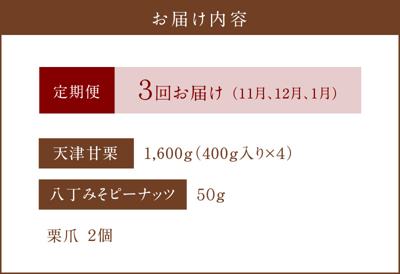 【旬限定の定期便】この道45年の職人が焼く、やさしい甘みたっっっぷり！「天津甘栗」1.6kg!　H045-059