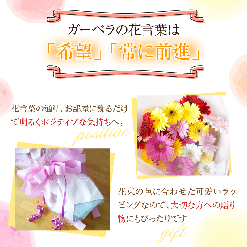 【ラッピング付】生花 イエローオレンジガーベラ の花束 50本 日付指定可能 ギフト プレゼント ラッピング 産地直送 インテリア お花 フラワー ボリューム満点 H193-003