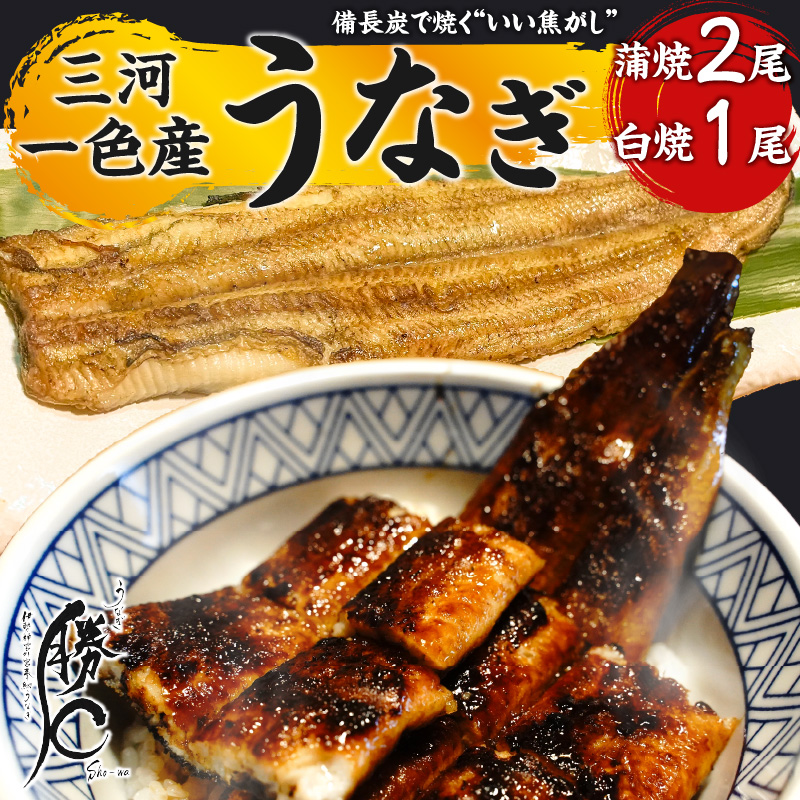 【備長炭で焼く“いい焦がし”】三河一色産うなぎの蒲焼2尾＆白焼1尾 鰻 ウナギ 蒲焼 白焼 たれ タレ 国産 備長炭 土用 丑の日 冷凍 三河一色産 H189-004