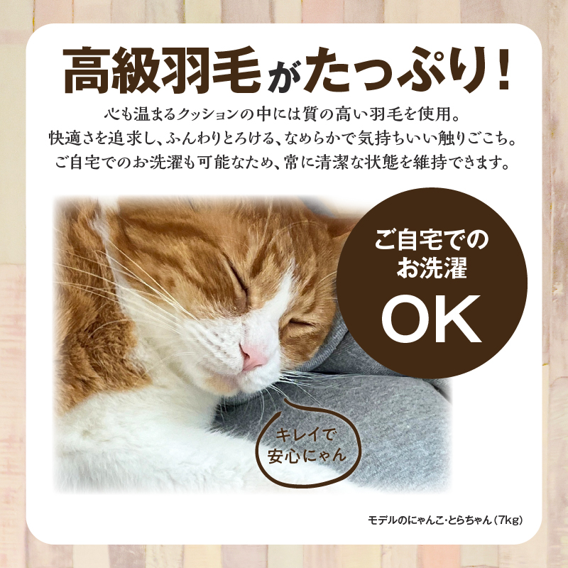 【ふとん屋が考えた】ドーム型 とろけるペット羽毛クッション 天然鉱石配合 犬 猫 ペットベッド ペットクッション 犬や猫が大好き!! H162-038