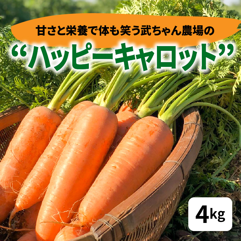 甘さと栄養で体も笑う武ちゃん農場の“ハッピーキャロット 4kg　H095-021