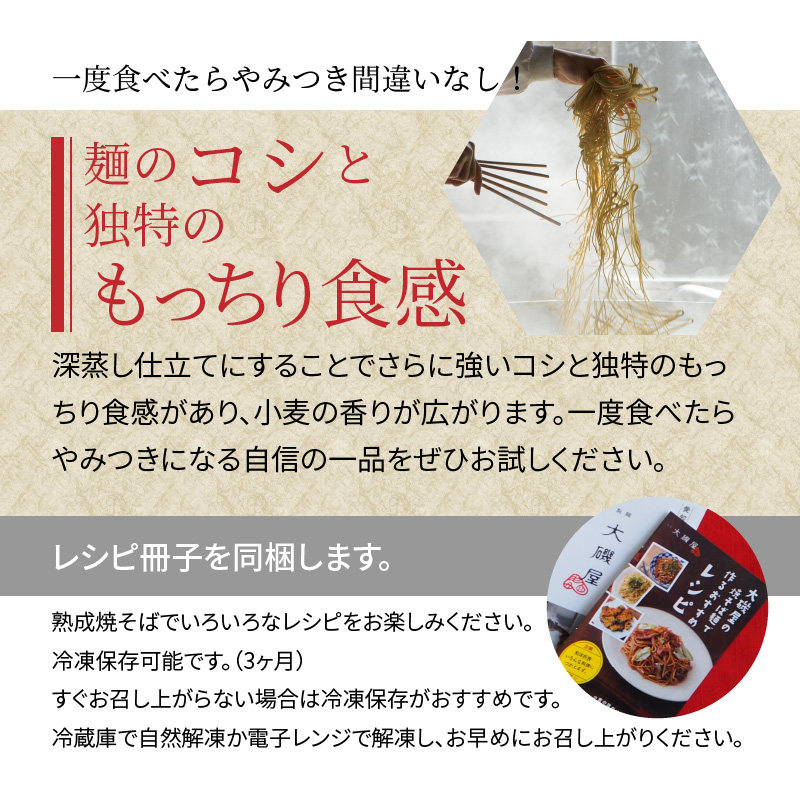 メディア紹介多数！大磯屋製麺所の熟成焼そば 20食(中太麺) 特製ソース2本付き　H014-024