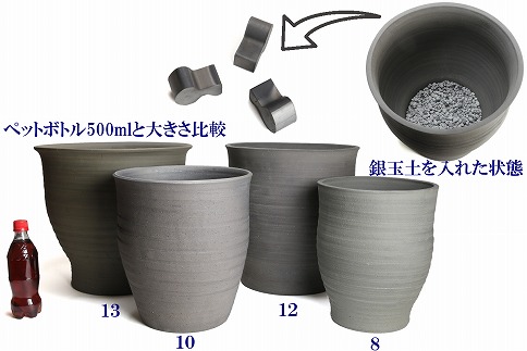 三河焼の職人が作るめだか鉢 水瓶 手造り １２号 いぶし H100 023 ふるさとパレット 東急グループのふるさと納税